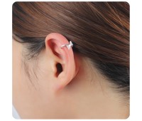 Double Gemstone Shaped Silver Ear Cuff EC-1474